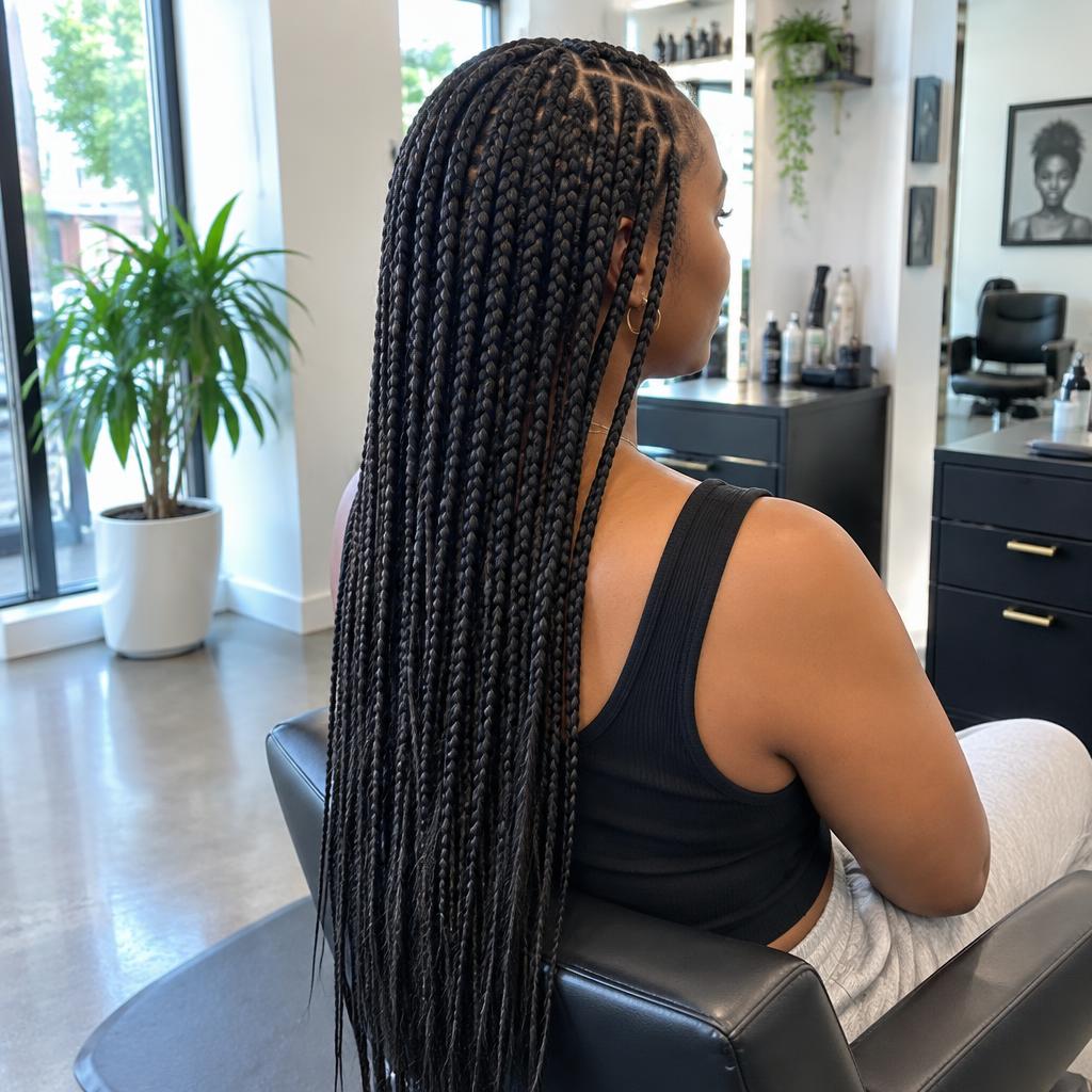 Knotless hairstyle by Blue